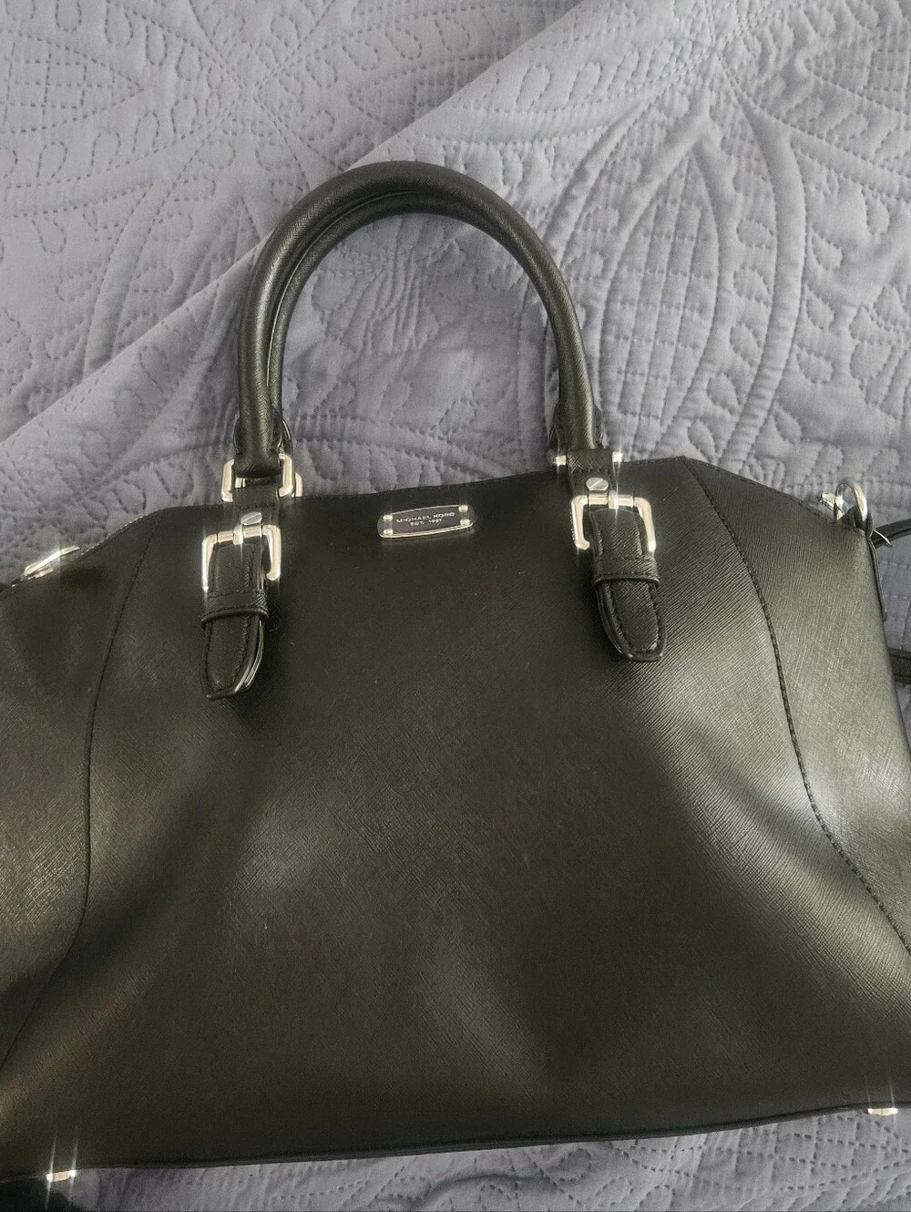 Michael Kors Ciara Large Black Saffiano Leather Satchel Handbag